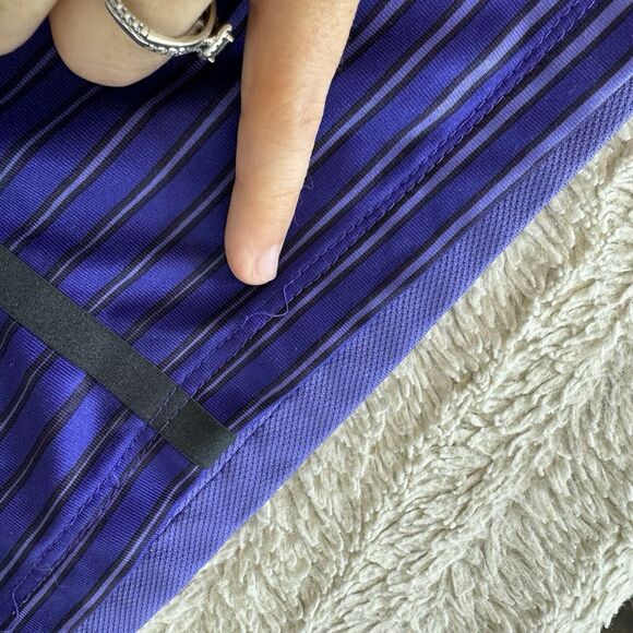 Nike Tiger Woods Polo Shirt Mens Large Purple Striped Golf TW Logo 585786-553 - Picture 15 of 15